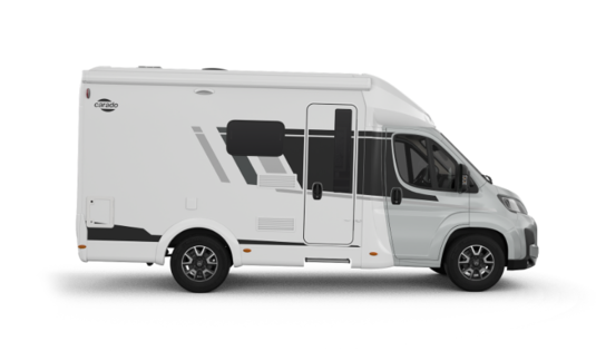 Camping-car Carado, vue de côté droite sur fond blanc